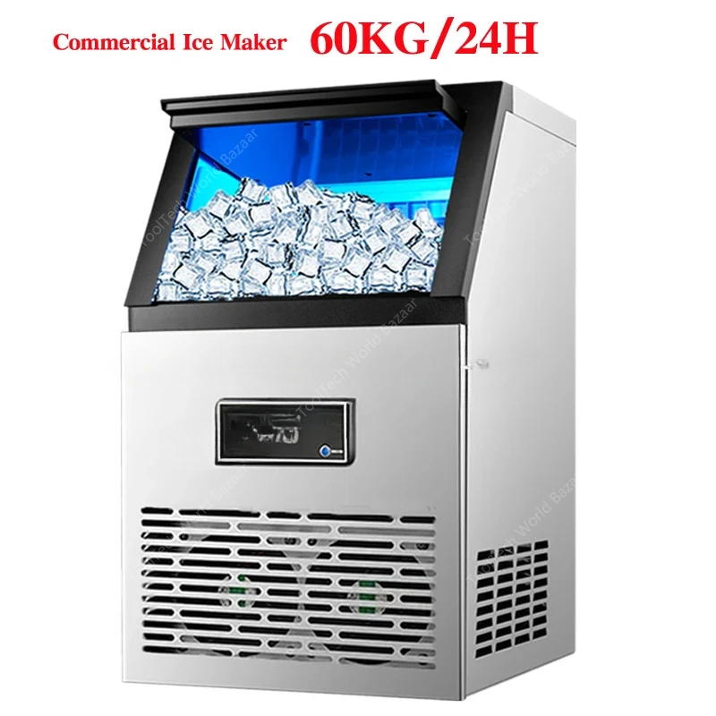 Household Intelligent Automatic Cube Making 60Kg/24H Makers Commercial SquareMaker Tea Shop