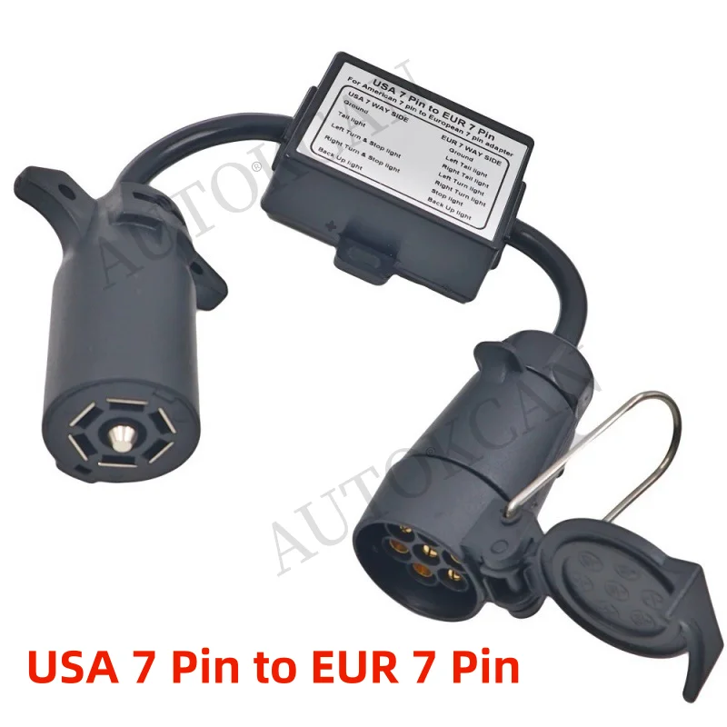 Picture 3: US 7Pin to EU 7Pin Trailer Light Converter US 7 Way Plug To European 13 Pin Separation Brake Light Circuit Connector Adapter