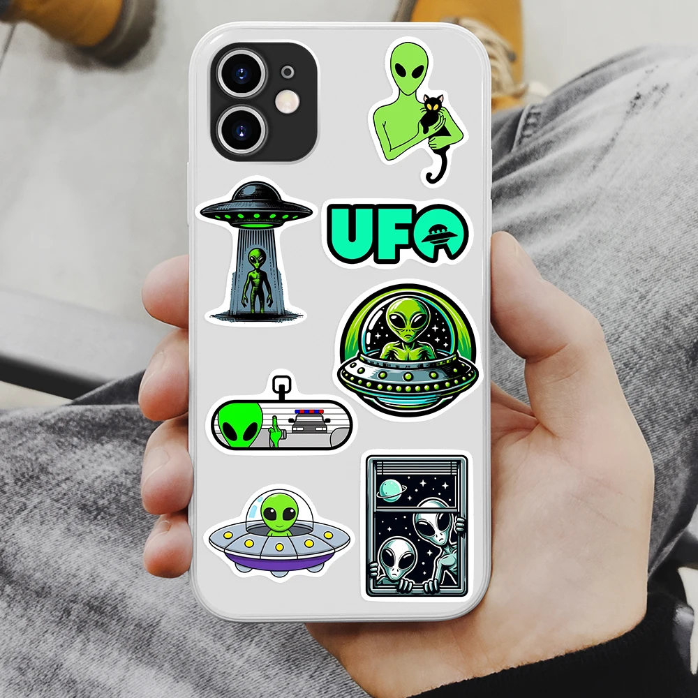 Comics ET Alien Icon Aufkleber DIY Wasserfeste Vinyl-Sticker für Scrapbook, Tagebuch, Junk Journals, Laptop, Handy, Flasche, Dekoratives Geschenk – Detail 3