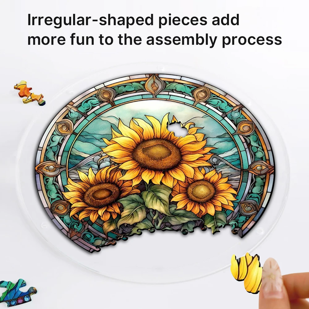 Acrylic Puzzle Suncatcher, Sunflower Catchers Puzzle, DIY SunCatchers Jigsaw Puzzle Window Hanging, Home & Garden Decor - view 3