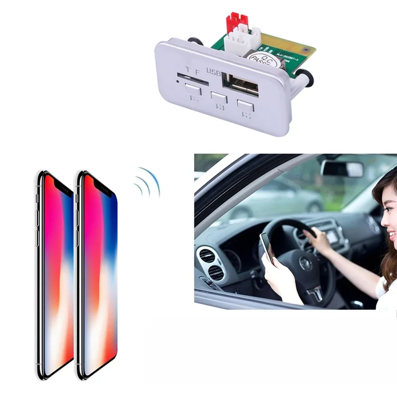 AS95-1 PCS 12V Senza Fili Bluetooth 5.0 FAI DA TE MP3 WMA WAV FAI DA TE Scheda di Decodifica Auto Audio USB TF Radio FM Modulo Vivavoce Lettore MP3