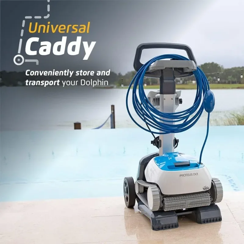 Proteus DX3 Automatic Robotic Pool Vacuum Cleaner Includes Caddy for Easy to Transport and Storage