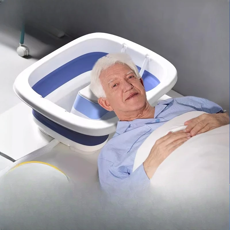 

Портативная складная ванночка для мытья волос для лежачих больных, поднос для мытья головы для пожилых людей, шампунь для мытья без наклона, для домашнего ухода