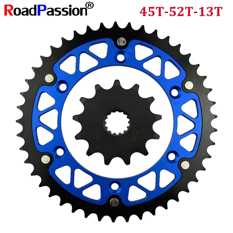 

13T передняя 45T ~ 52T задняя зубчатая звездочка, колесо мотоцикла, подходит для YAMAHA YZ125 WR125 YZ WR 125 L, M, N P, R, S K YZ125R WR125R YZ125S