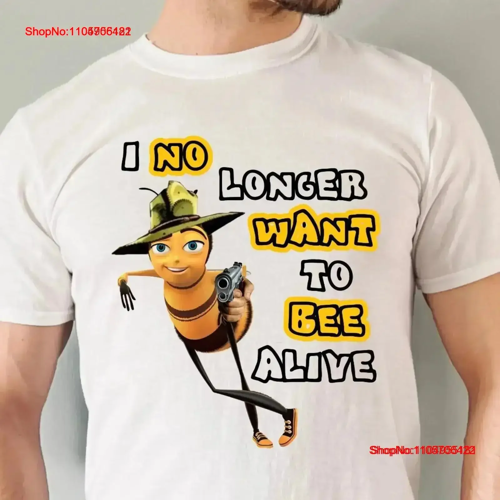 Funny The Bee Movie T Shirt Unhinged Depression Dark Humor Sarcastic Barry B Benson vintage Washed Stretched homme Soft