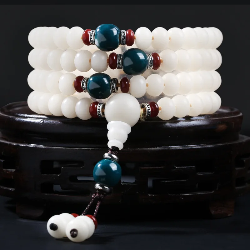 

Factory direct sales White Jade Bodhi Root Bracelet Bodhi Seeds Bracelet Men and Women Rosary Beads Handheld Artsy Object Wholes