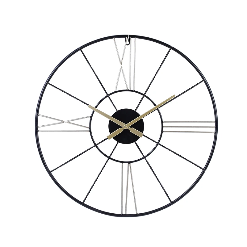 

&c 60*60cm Personality Creative Wall Clock Modern Living Room Wall Hanging Clock bar Iron Minimalist Wall Decoration Clock