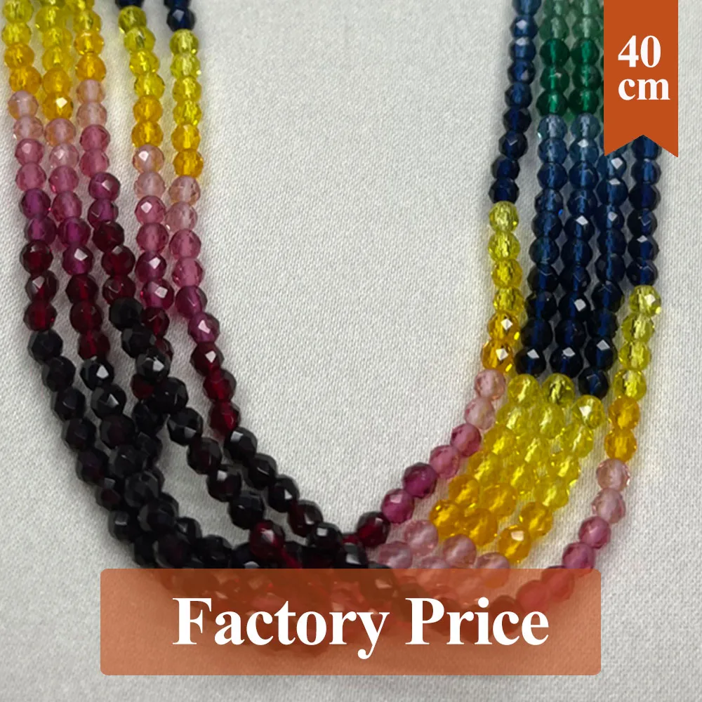 10 Strings 3mm Natural Spinel Stone Beads Round Shape Glass Spacer Stone Beaded Bracelet for DIY Jewelry Making Necklace 40cm
