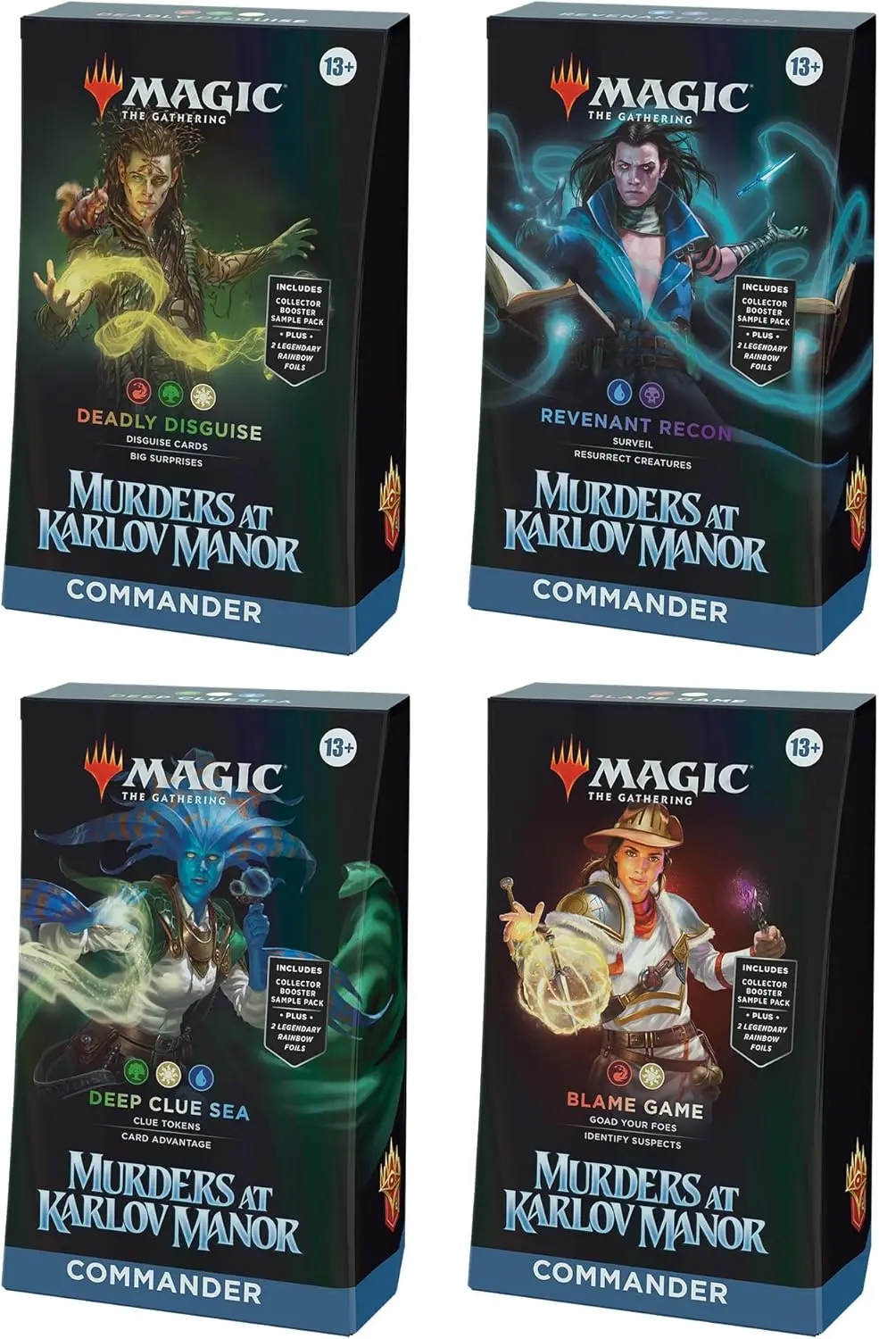 The Gathering Murders at Karlov Manor Commander Deck Bundle - Includes All 4 Decks (Deadly Disguise, Revenant Recon, Deep