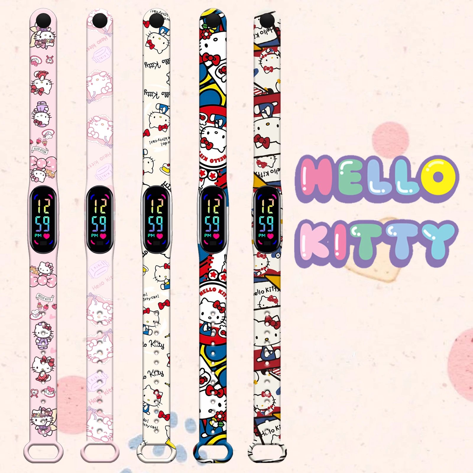 

Sanrio hello kitty watch strap for Xiaomi Mi Band 7 6 5 4 Wrist Strap Replaceable Bracelet for Mi Band Smartwatch accessories