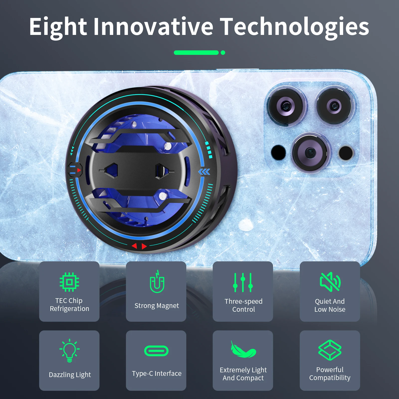 RS6 Phone Cooler Portable Rechargeable Fan Magnetic Cooler for Dedicated Tablet Stand Laptop Radiator Cooler for iPad iphone Mac