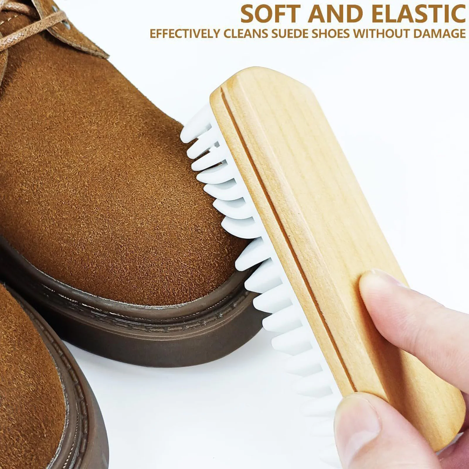 

Набор из 3 щеток для чистки кожи с деревянной ручкой и резиновой головкой, инструменты для ухода за домашней обувью