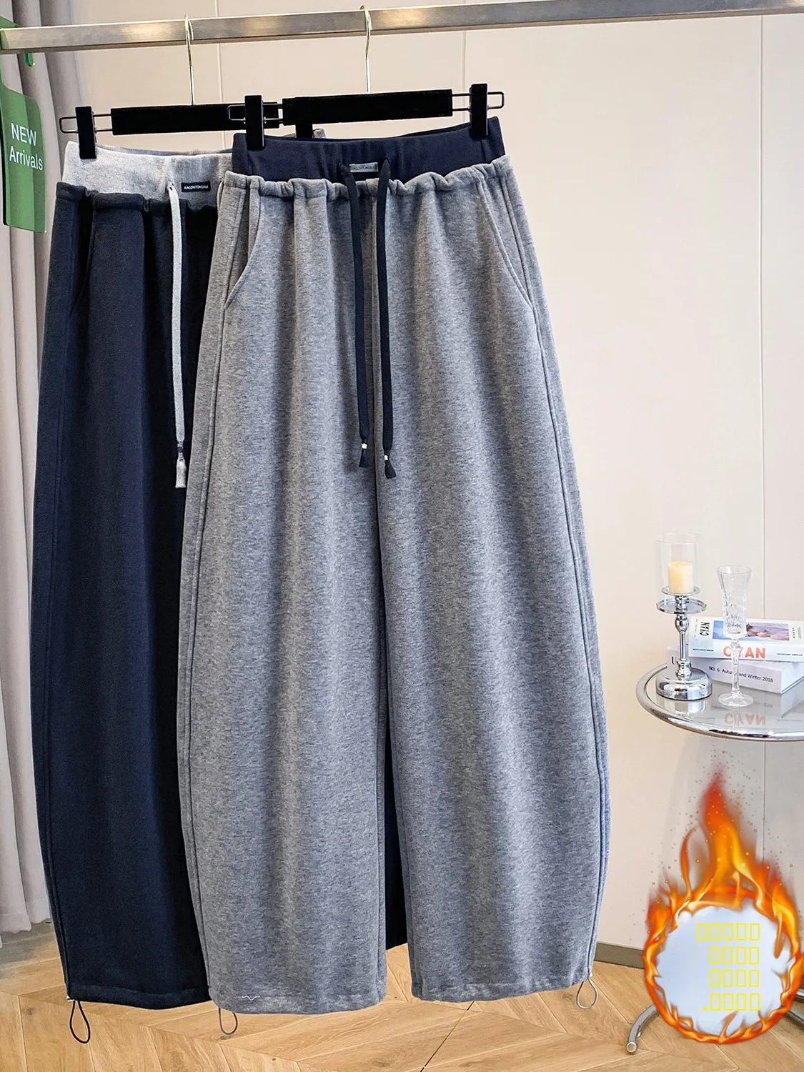 

plus Size Women's Faionable Soft Drapey Long Pants Winter Korean Sle Loose Slimming Ele Fce Lined Knife Pants