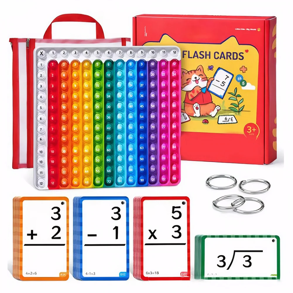 Multiplication Flash Cards 12x12 Multiplication Table Game Fidget Math Toy Addition Subtraction Division Multiplication Cards