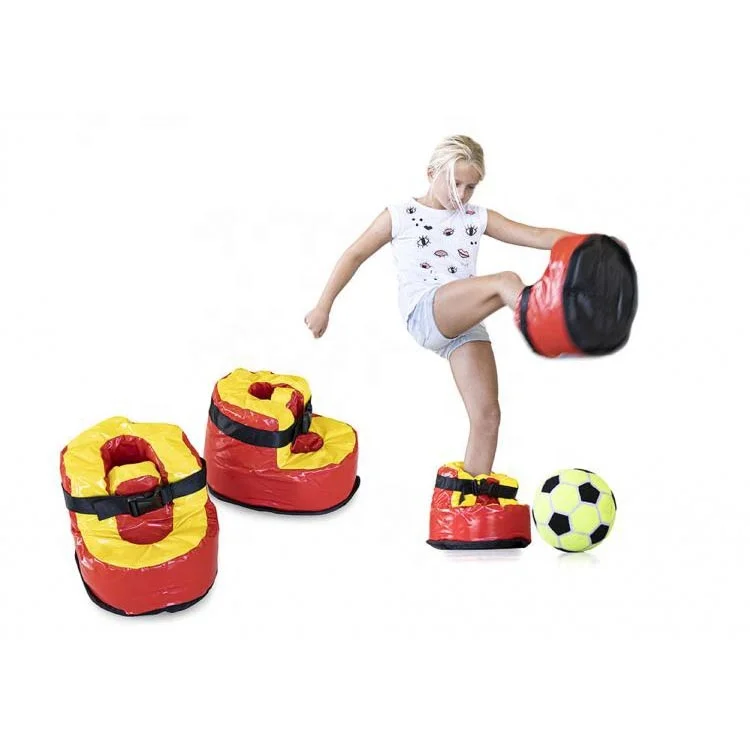 Team Building games Giant Inflatable PVC Soccer Shoes sponge big football shoes for sale