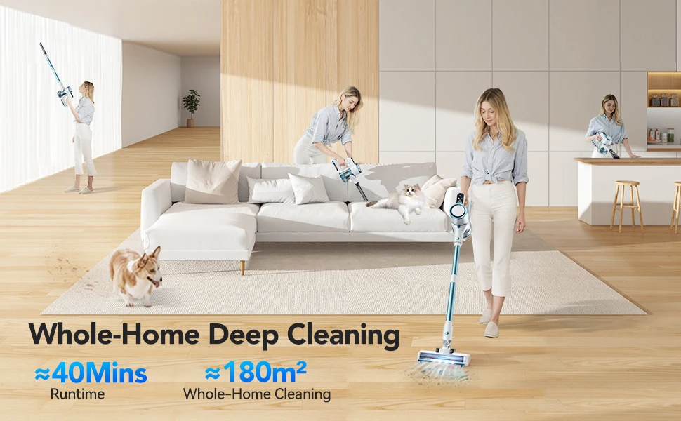 

150W Cordless Vacuum Cleaner High Efficiency Particulate Air Filter Filtration 20 Kpa Powerful Stick Vacuum Cleaner for Home