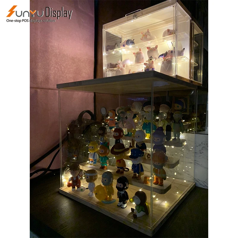 Custom multi-layer design item storage shelf display Toy doll acrylic display stand Plexiglass display box