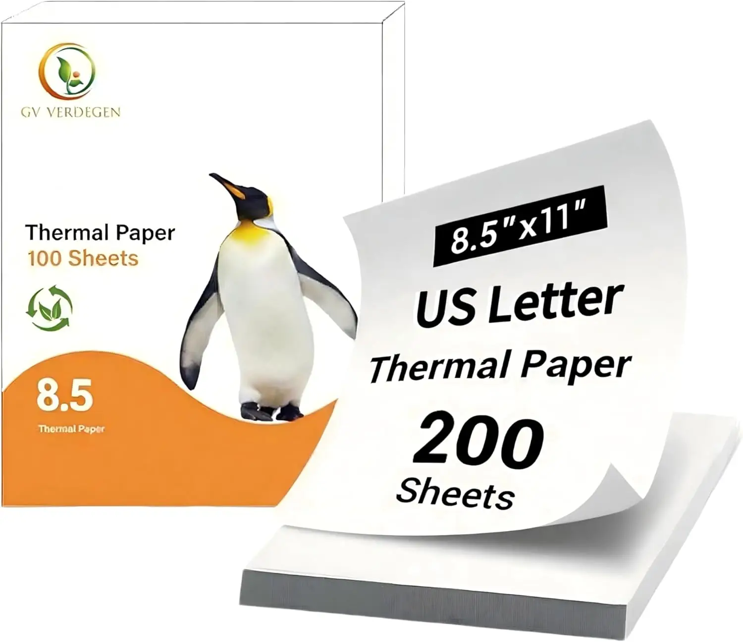 

Thermal Printer Paper 8.5 x 11 Inch, Compatible with M08F-Letter, M832, M834, MT800 Models, 200 Sheets