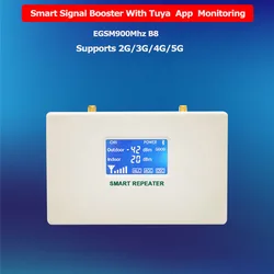 Easyboost-reforço de sinal egsm, 900mhz, repetidor b8, 2g, 3g, 4g, antena gsm, tuya app + fonte de alimentação