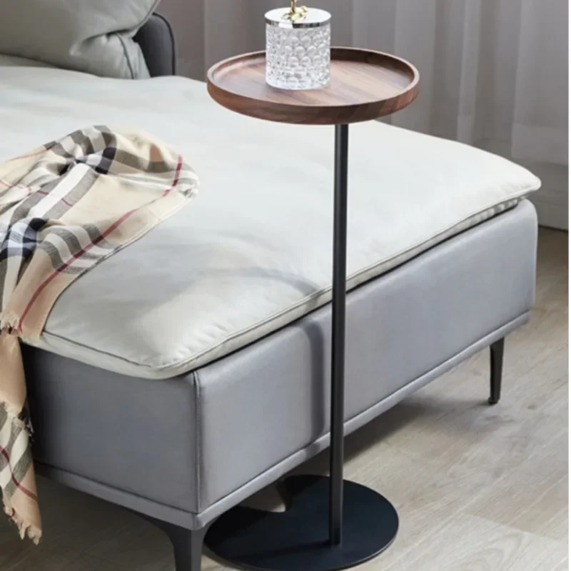 Walnut Advanced Sense Coffee Tables Bedroom Bed Small Round Table Living Room Narrow Storage Rack Mini Movable Sofa Edge A Few