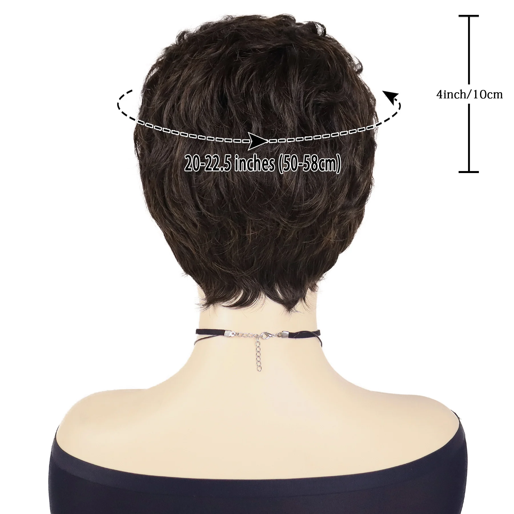 GNIMEGIL شعر مستعار اصطناعي قصير مجعد أنيق للارتداء اليومي زي تنكري شعر مستعار للأم شعر بني طبيعي شعر مستعار نسائي ذو مظهر جميل #3