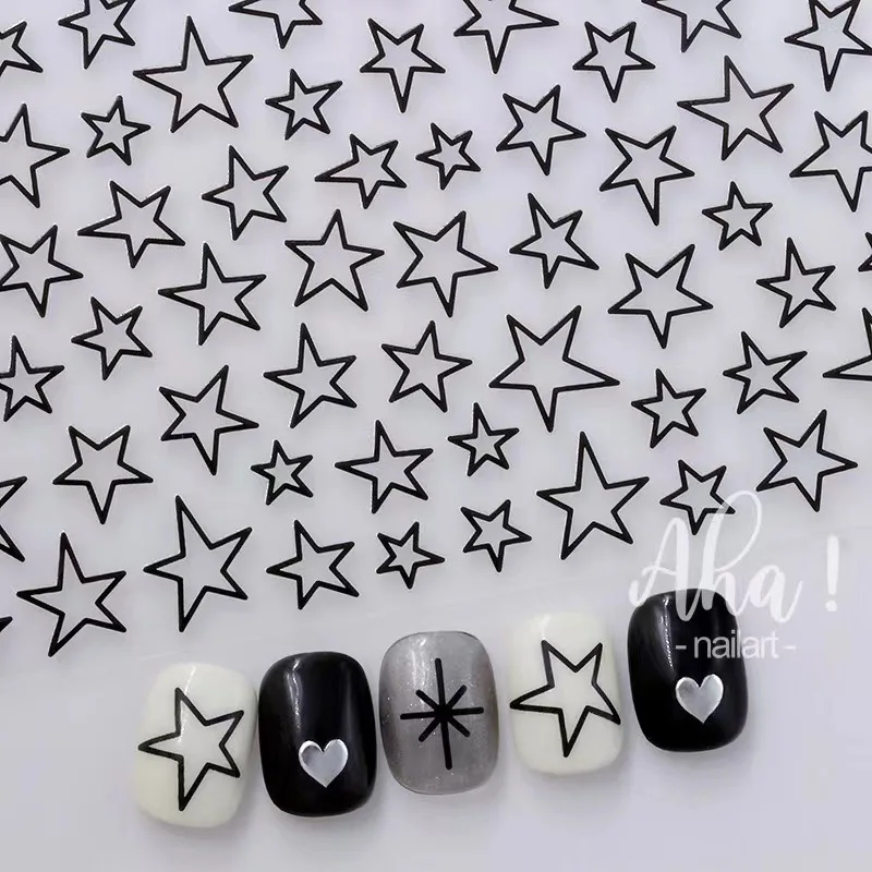 1pcs 2023 Dream Star Series Nail Art Stickers Classic Meteor Pentagram Design Nail Decorations Decals DIY Professional Accessory