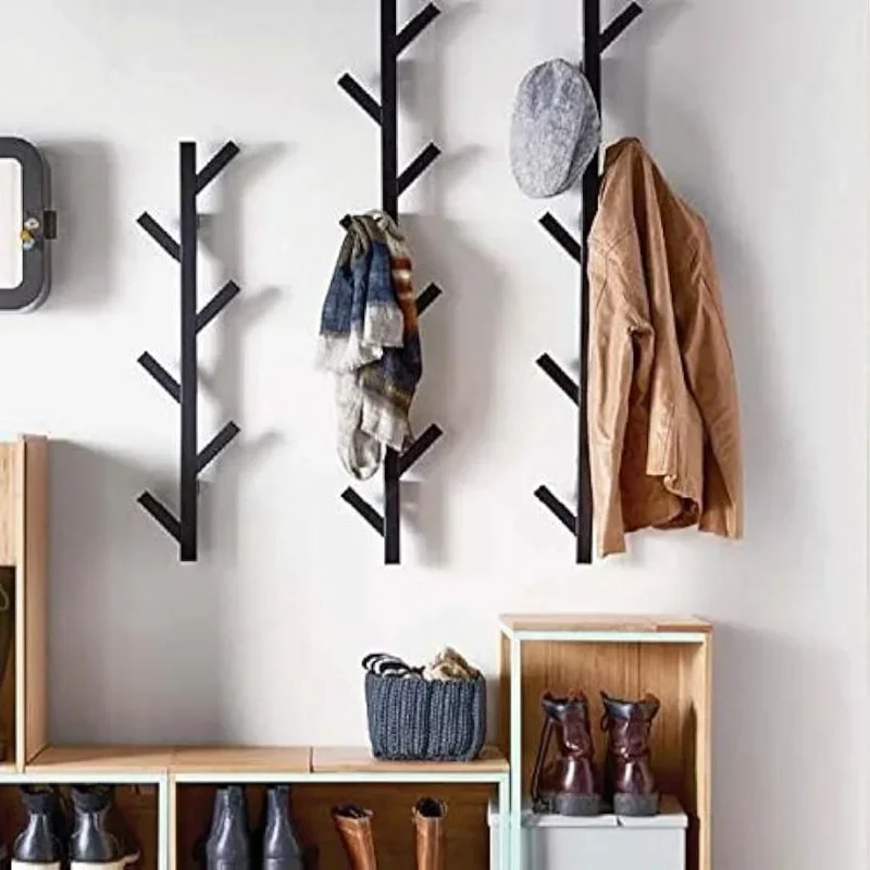 Coat Rack & Hat Rack, Wall Mounted, Stylish, BlacK Wall-mounted Coat Rack