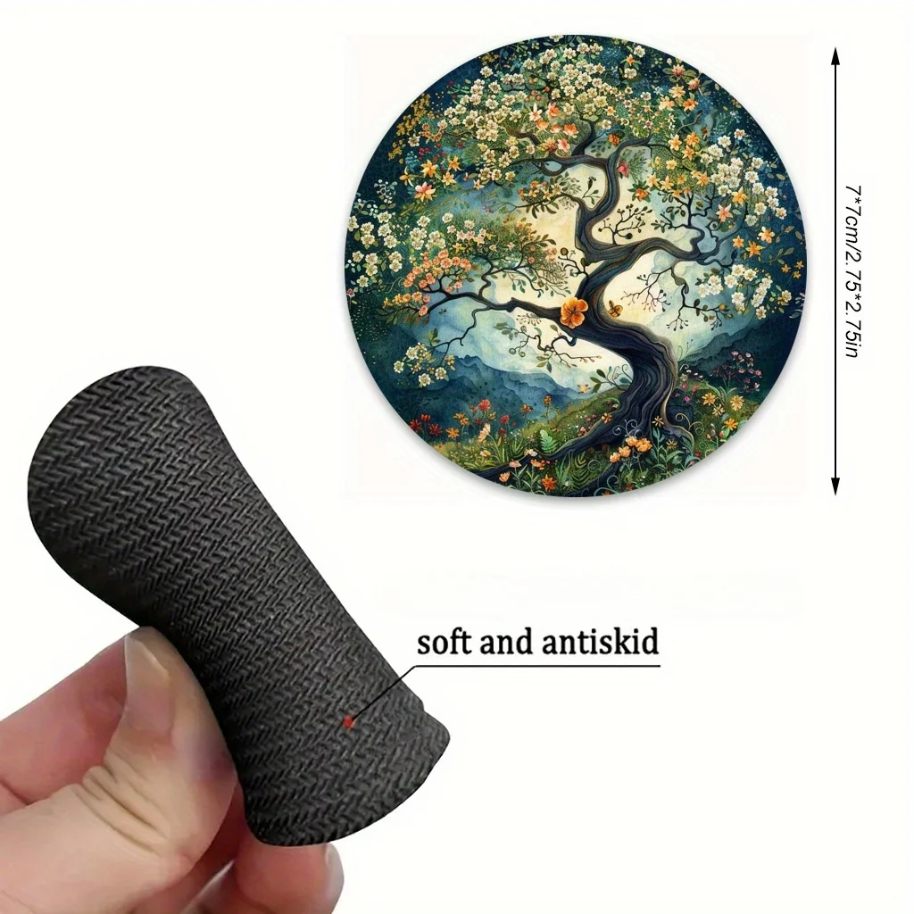 Set Of 2 Vintage Tree Of Life Car Coasters - 2.75