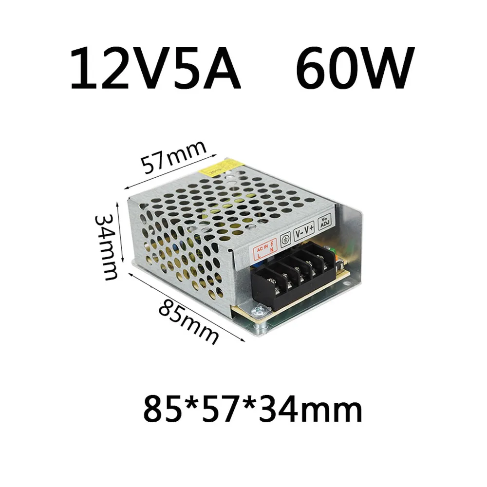 DC 12V 5A Switching Power Supply Module AC100-260 to 12V 5A Power Supply Board 60W Transformer LED Monitoring Power Adapter