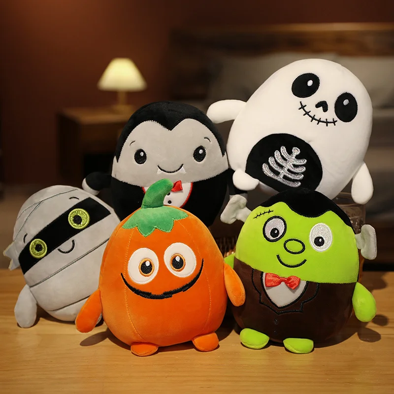 Halloween Pumpkin Ghost Mummy Plush Toy Soft Cute Anime Figure Stuffed Zombie Doll Dark Series Home Decoration Creative Gift