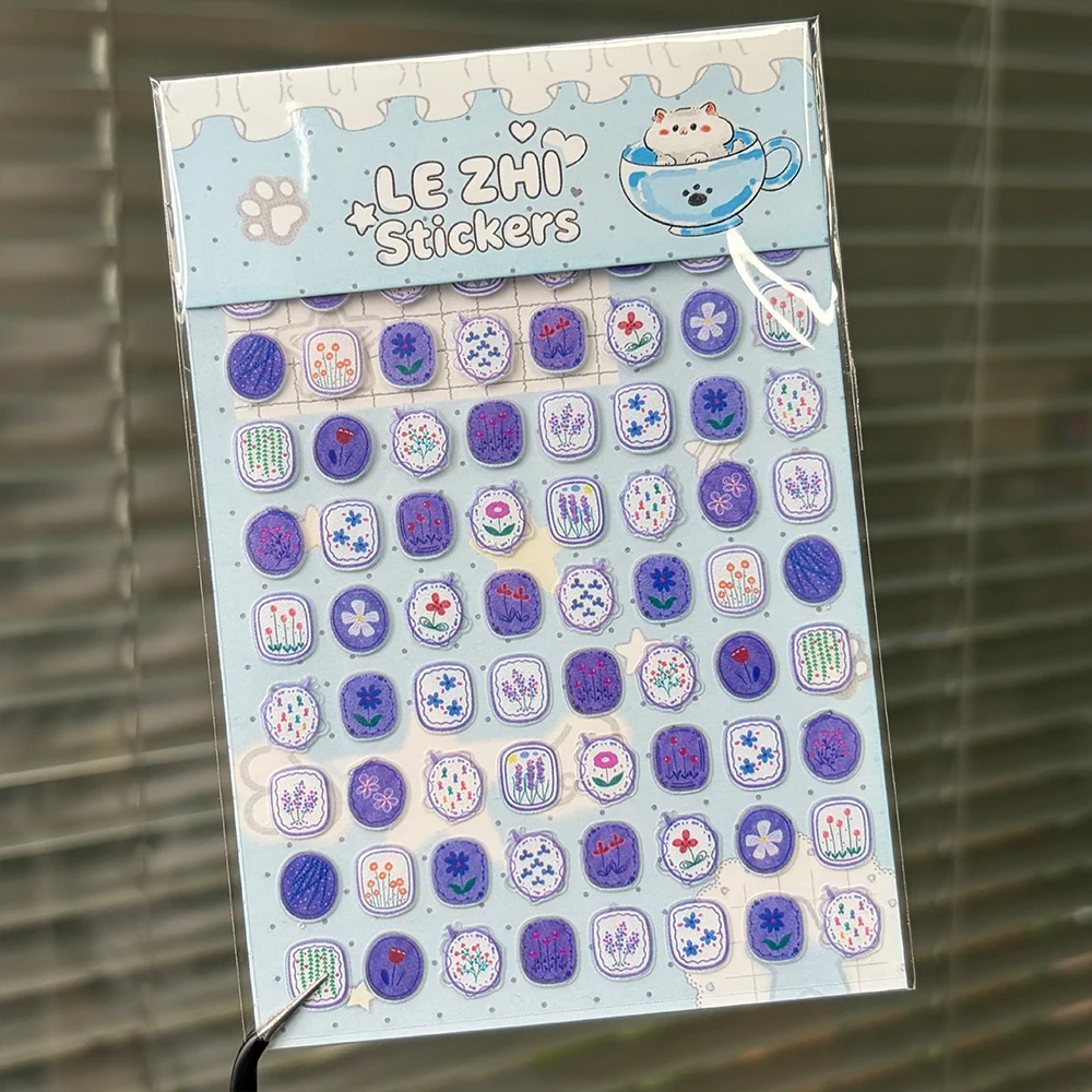 LEZHI Cute Aesthetic Decor Stickers Vintage Floral Plaid Fruit Decals for Journal Scrapbooking Planner DIY Crafts Sweet Gifts