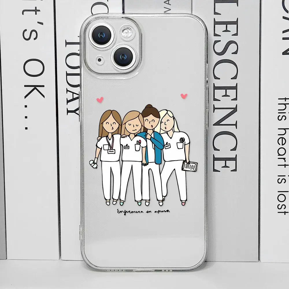 Nurse Medical Medicine Health Heart Phone Case for IPhone 16 15 13 12 11 Pro Mini XS MAX 7 8 14 Plus Doctor Nursing Clear Covers