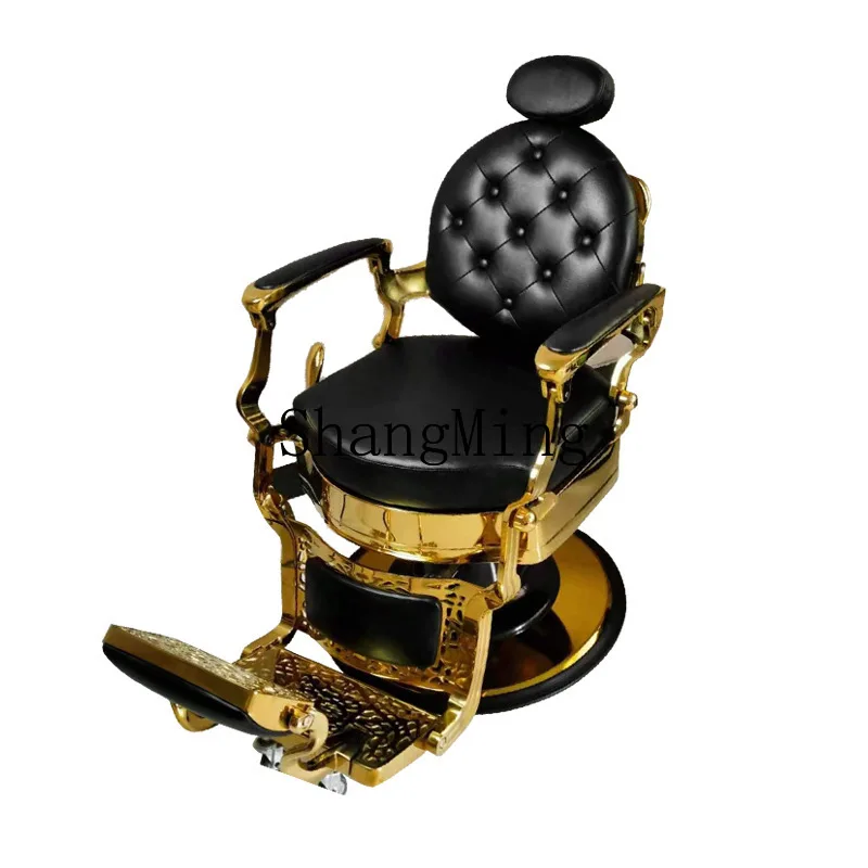 

FG retro barber chair antique hair salon reclining oil head barber shop chair