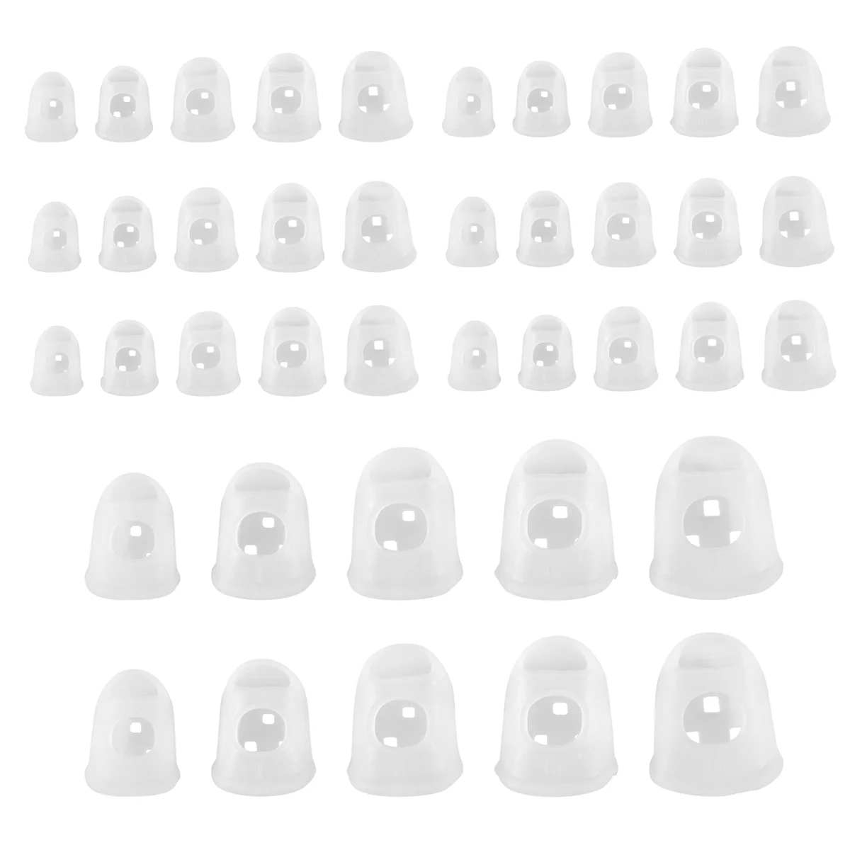 ABVS 40 pièces protecteurs du bout des doigts, 5 tailles capuchons de doigts pour ukulélé, pour guitare, instruments à cordes pour ukulélé