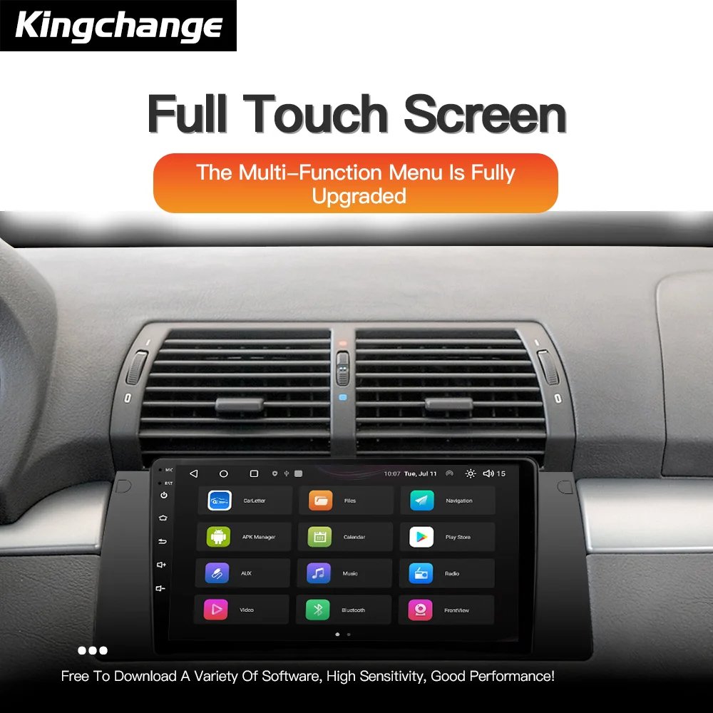 Kingchange 9 "reproductor de vídeo Multimedia de Radio de coche para BMW E39 5 Series 1995-2005 estéreo GPS Wifi Android navegación Carplay AUTO