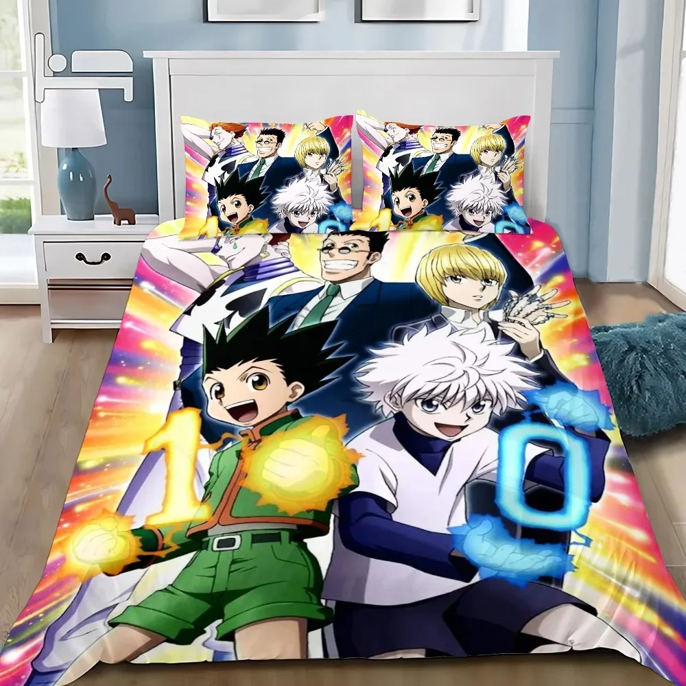 

Japan Anime 3d Printing Hunter X Hunte Bedding Set Duvet Cover Pillowcase Single Twin Full Queen King Size for Kids Teens