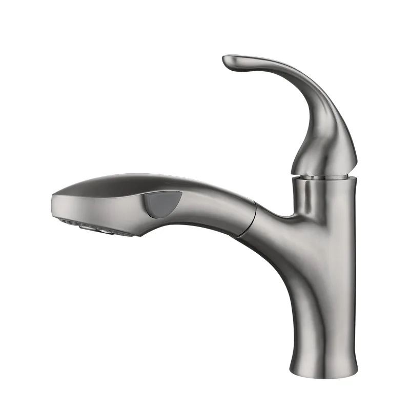 Stainless steel kitchen faucet small single handle pull-out mixer faucet sprayer