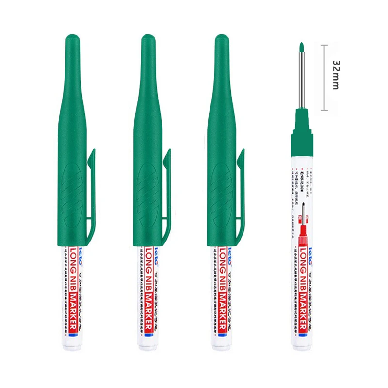 4 Stks/set 30Mm Diep Gat Lange Puntkop Markers Voor Metalen Perforerende Pen Waterdichte Badkamer Houtbewerking Decoratie Multi-Purpose