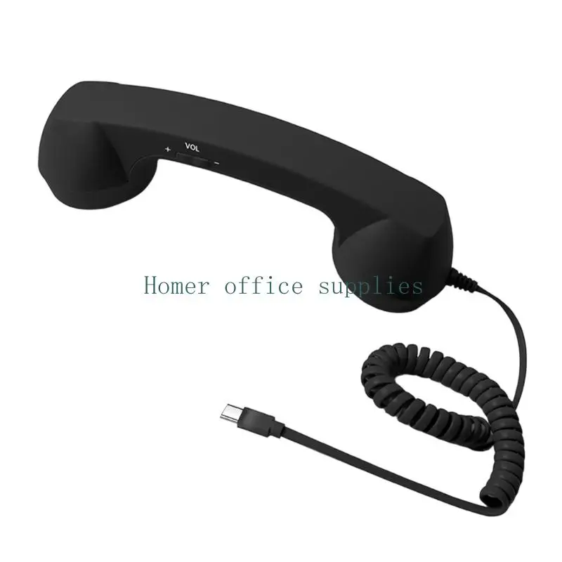 K43B Plugs Play Type C Telephone Receiver Cord Speaker With Dedicated Answer/End Portable For Office Home Use