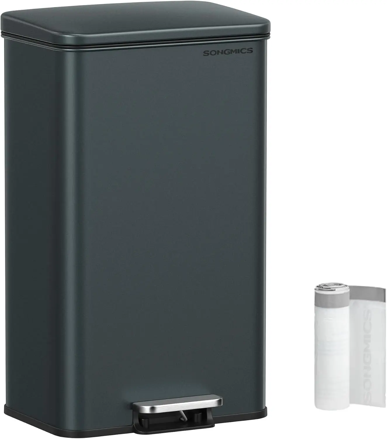 

Kitchen Trash Can, 10.5 Gallon (40 L) Garbage Can, Large Step Trash Bin with Lid, Stainless Steel, Soft Close