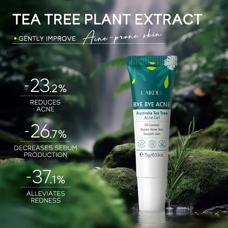 Tree Acne Cream Anti-Acne Oil Control Repair Fade Acne Spots Blackhead Shrink Pores Whitening Moisturizing Face Gel Skin Care