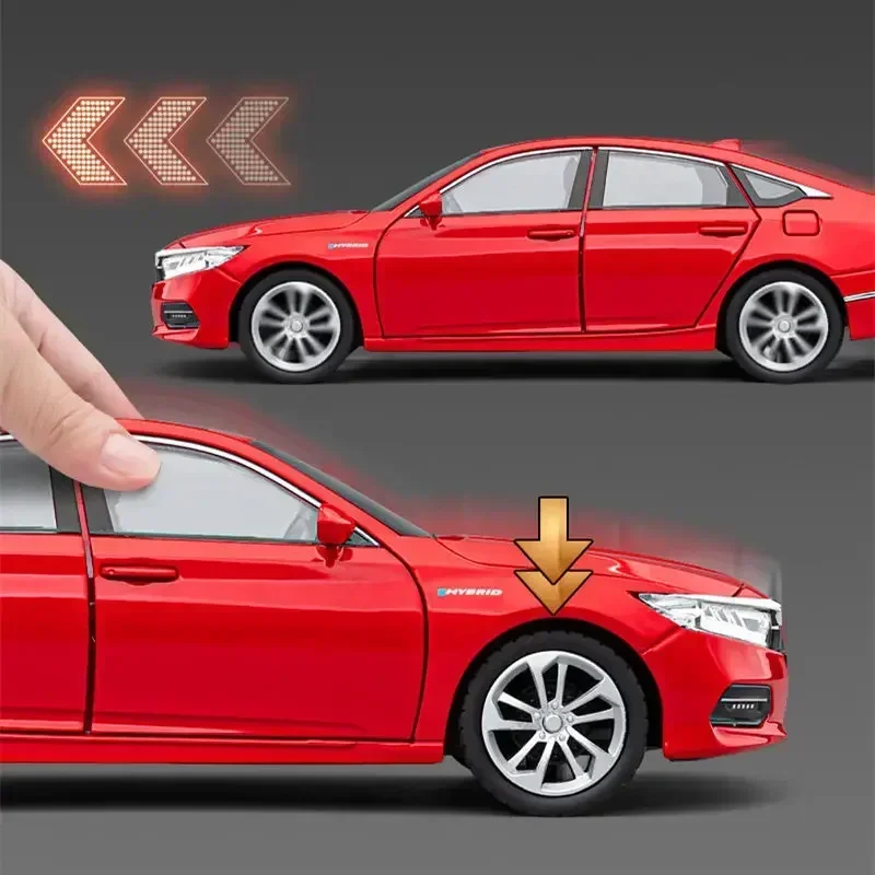 1:24 HONDA Accord Legering Model Auto Diecasts & Toy Vehicles Metalen Auto Model Hoge Simulatie Geluid en Licht Kid ornament geschenken