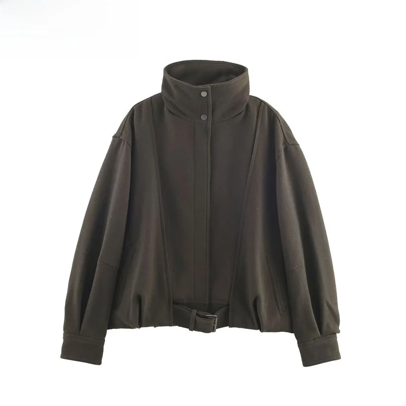 패셔너블한 울 파일럿 재킷 여성용 가을 신상품 2025 스트리트 스타일 롱 슬리브 버튼 클로저