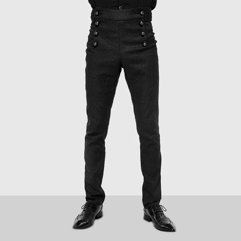 

2025 New Mens Steampunk Vintage Suit Pants Retro Style Uniform Formal Trousers