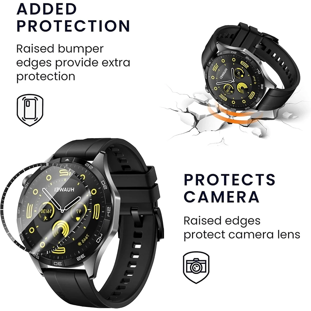 3D Curved Protective Film For Huawei Watch GT4 GT 4 46mm 41mm Full Screen Protector (Not Glass)