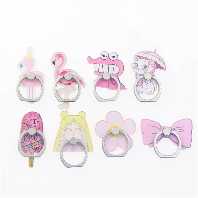 

Cat Flamingo Finger Ring Mobile Phone Cat Smartphone Stand Holder For iPhone 13 14 15 Smart Phone IPAD MP3 Holder Stand