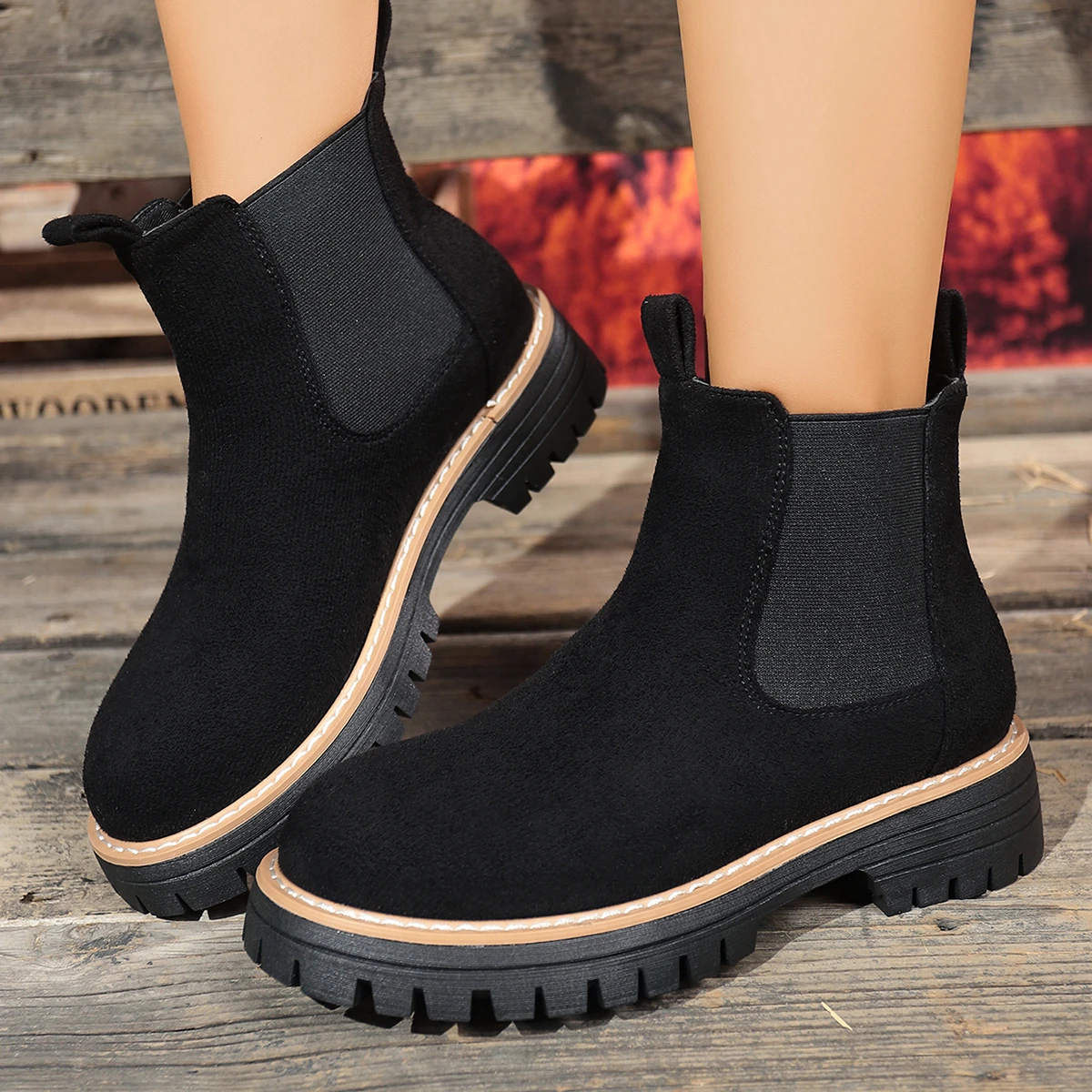 

Женские ботинки 2025 Новые зимние ботинки челси Женские слипоны больших размеров для женщин Классические ботильоны на платформе Zapatos De Mujer