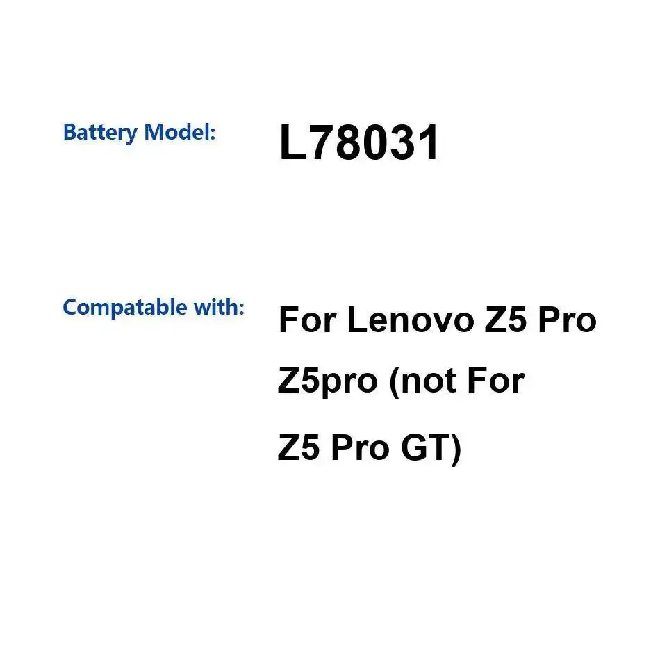 

L78031 3350Mah For Lenovo Z5 Pro Not Fit GT Good Low-Temperature Performance Mobile Phone Battery