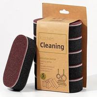 Magic Sponge Scouring Pad Double-sided Rust Remover Descaling Brush Dish Pot Cleaner Household Kitchen Dishwashing Cleaning Tool