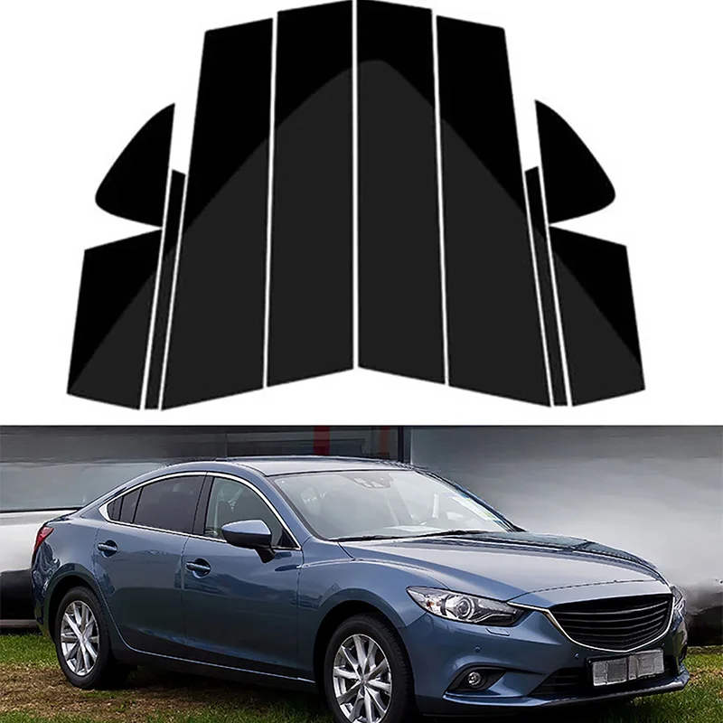 Fit For Mazda 6 GJ1/GL Sedan 2014 2015 2016 2017 2018 2019 2020 2021 Gloss Black Pillar Posts Door Side Window Decor Cover Set